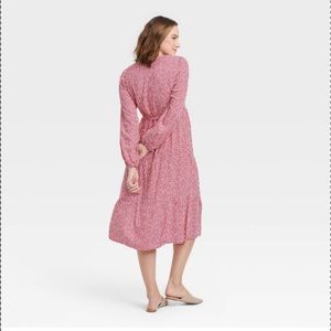 Long Sleeve Tie-Waist Maternity Dress - Isabel Maternity by Ingrid & Isabel